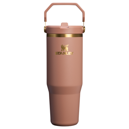 Stanley 30 OZ Iceflow Flip Straw Stainless Steel Water Bottle In Mocha Latte Brown