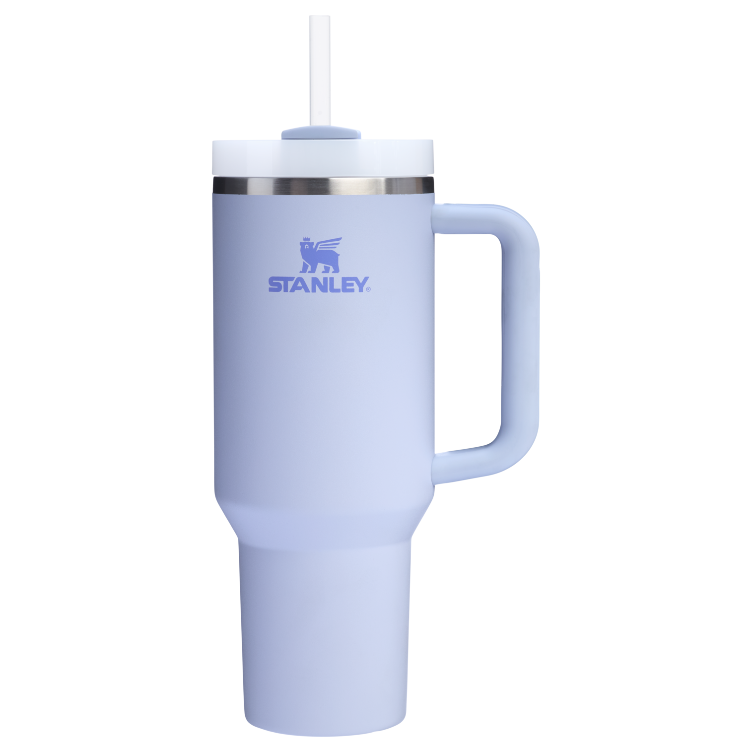 Stanley 40 OZ Quencher FlowState Stainless Steel Tumbler In Dew Drop Purple with Straw And Handle