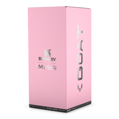 The Messi x Stanley IceFlow™ Water Jug with Fast Flow Lid 64 OZ In Messi GOAT Pink