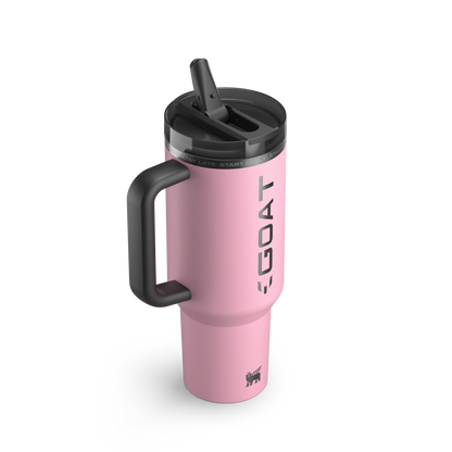 The Messi x Stanley Quencher ProTour Flip Straw Tumbler 40 OZ Cup In Messi GOAT Pink