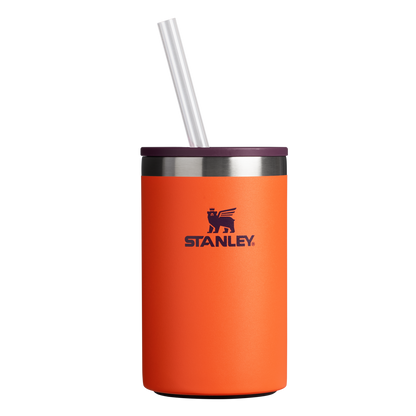 Stanley Everyday Can Cooler cup 10 oz with straw in Tigerlily Plum