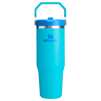 Stanley 30 oz IceFlow Flip Straw Water Bottle In Splash Blue