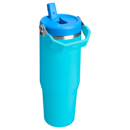 Stanley 30 oz IceFlow Flip Straw Water Bottle In Splash Blue