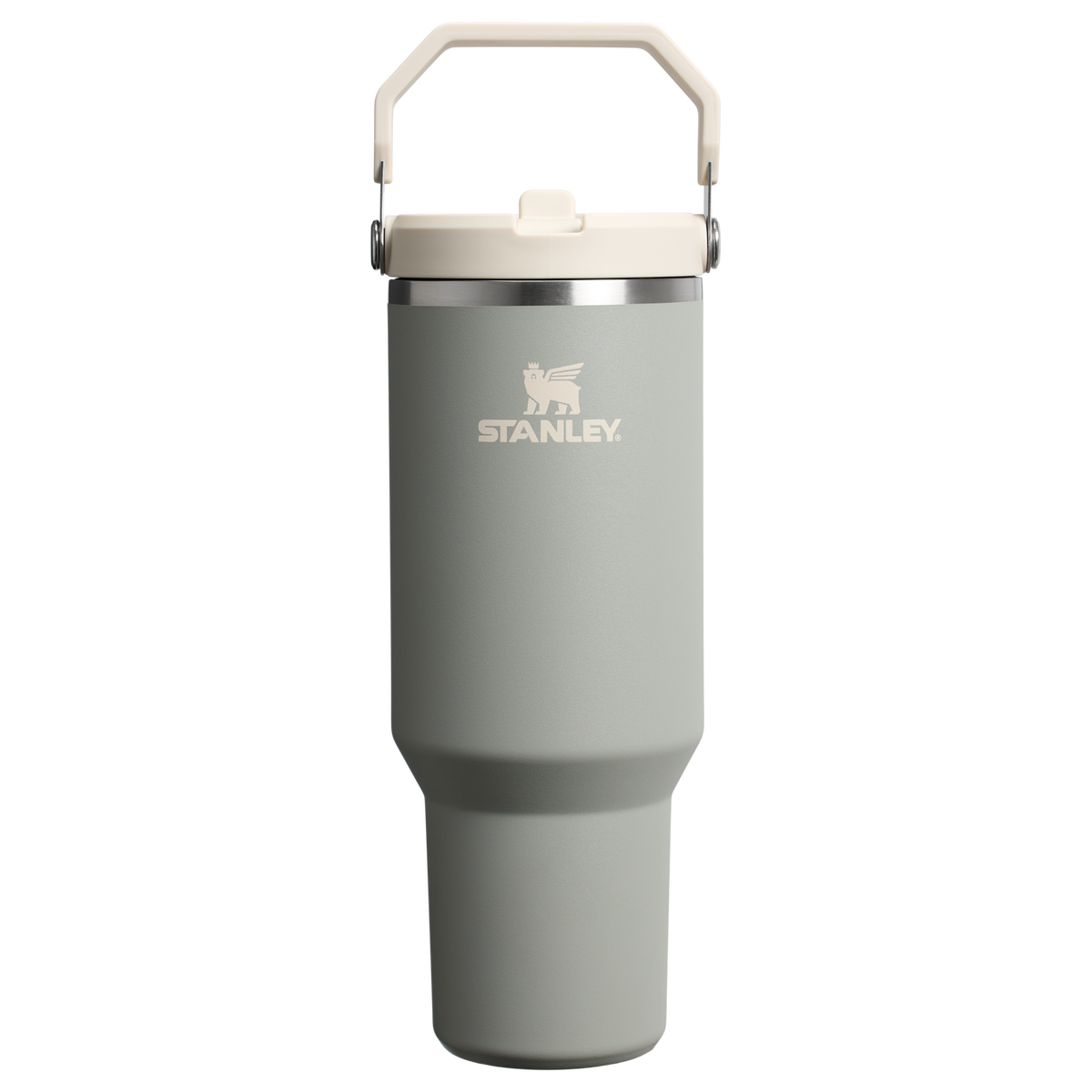 Stanley 40 OZ Ice Flow Flip Straw Insulated Tumbler In Sage Grey