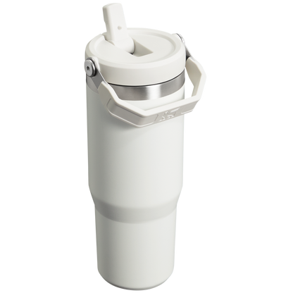 Stanley 30 OZ Ice Flow Flip Straw Insulated Tumbler In Frost White