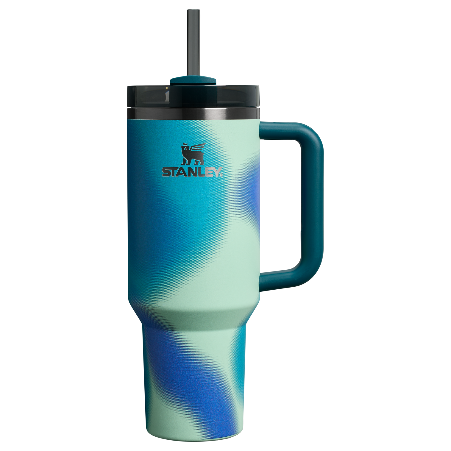 Stanley 40 OZ New Frequency Quencher Insulated Tumbler Cup In Coastal Teal Motion Blue