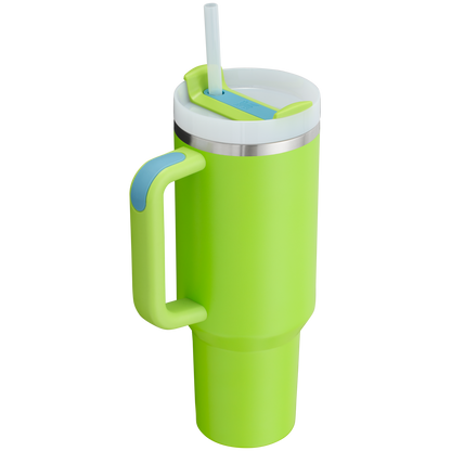 The Stanley Quencher H2.O FlowState Tumbler 40OZ Cup In Bright Lime Green