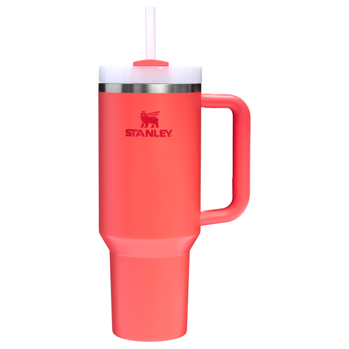 Stanley 40 oz Quencher FlowState Tumbler In Hot Coral Red