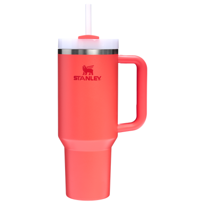 Stanley 40 oz Quencher FlowState Tumbler In Hot Coral Red