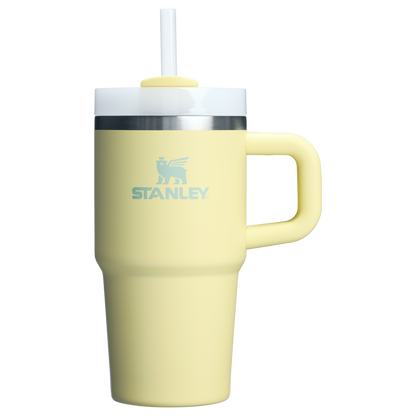 The Quencher H2.O 20 oz FlowState Tumbler with handle and straw in Pomelo Yellow