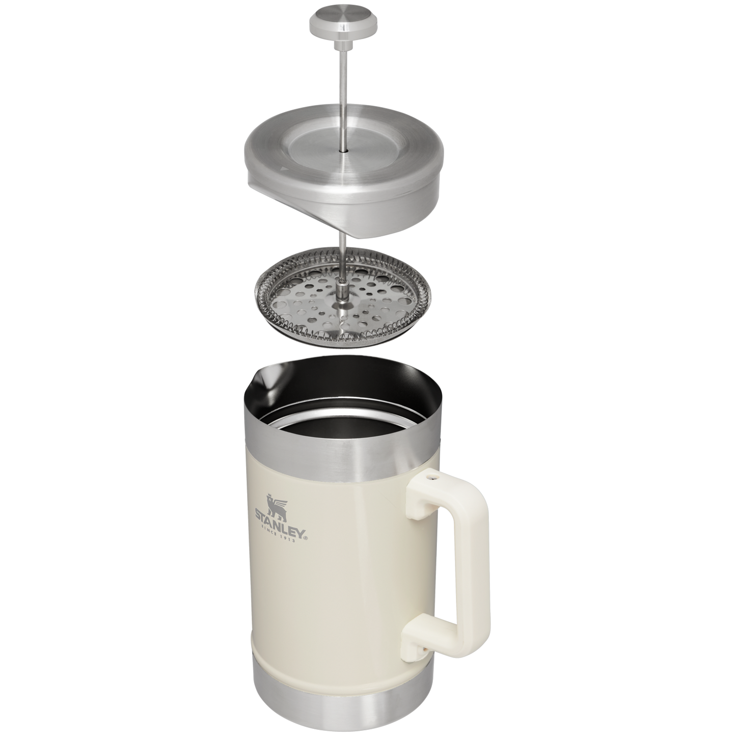 Stanley Stay-Hot French Press 48 OZ In Cream Gloss White