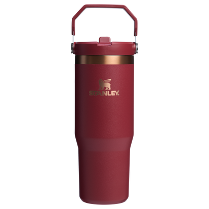 Stanley 30OZ IceFlow Flip Straw Stainless Steel Tumbler In Gilded Pomegranate