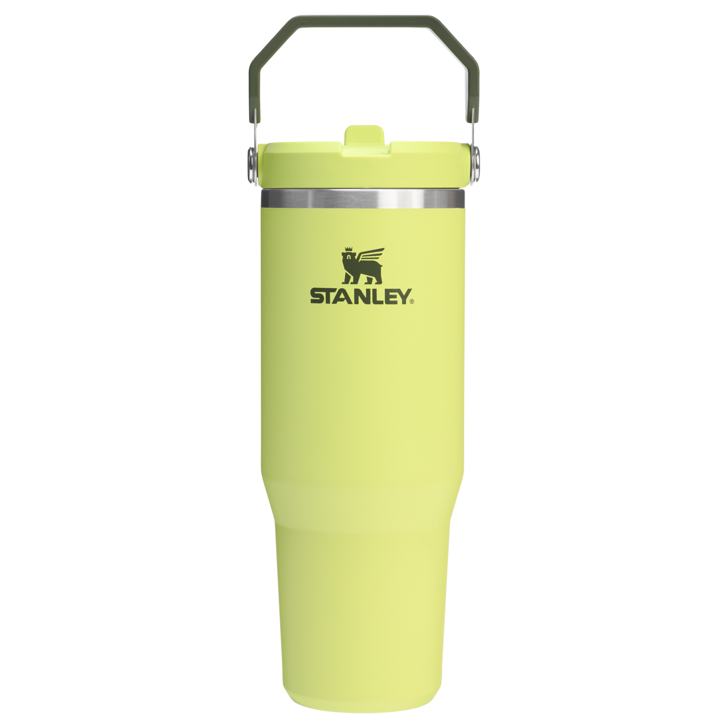 Stanley 30 OZ IceFlow Flip Straw Stainless Steel Tumbler In Prickly Pear Green