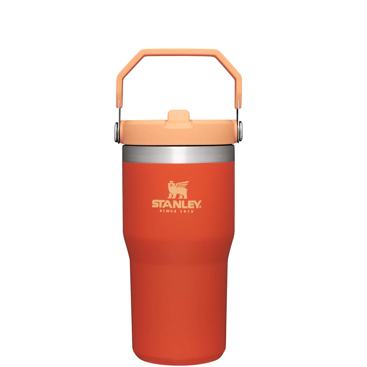 Stanley The IceFlow FlipStraw Tumbler Water Bottle 20 OZ In Tigerlily